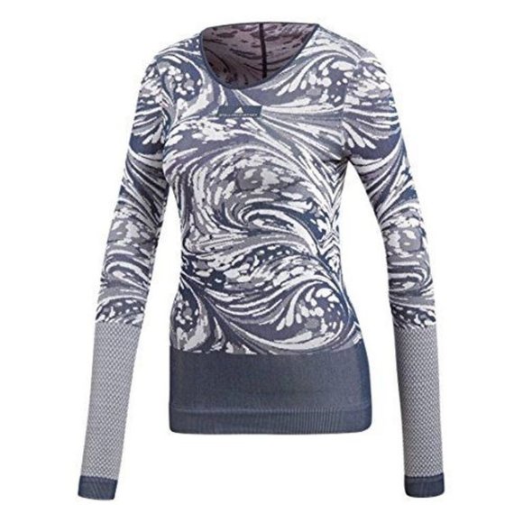 ADIDAS STELLA MCCARTNEY CF4133 YOGA SEAMLESS TEE Collegiate Navy / White ( XS ) - Picture 3 of 5